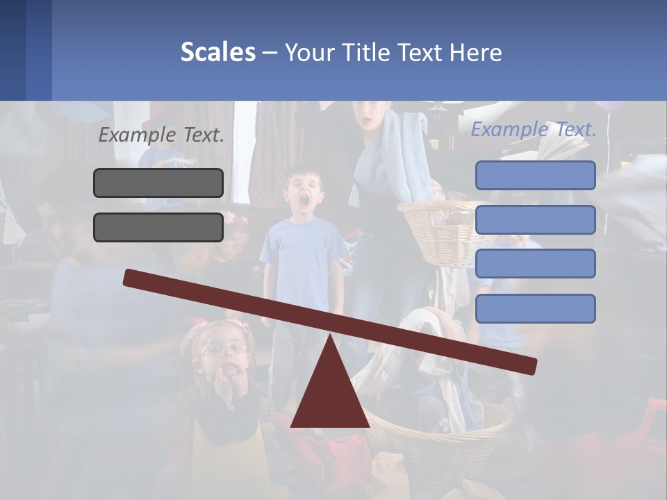 A Group Of Children In A Room With Balloons PowerPoint Template