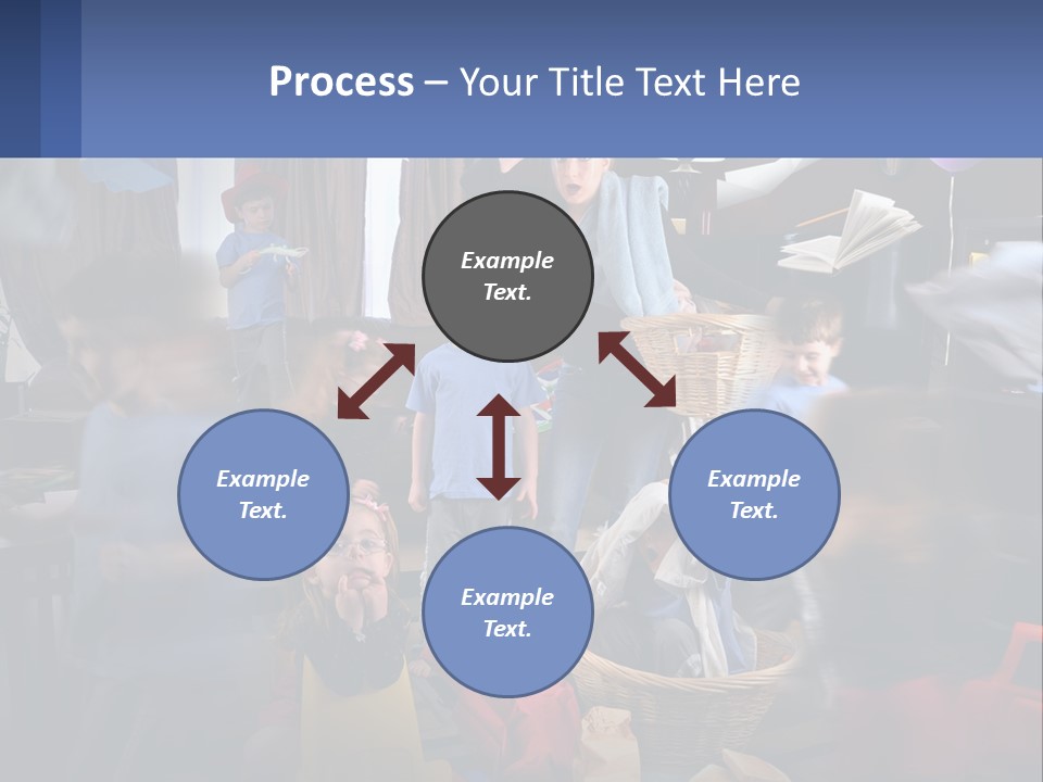 A Group Of Children In A Room With Balloons PowerPoint Template