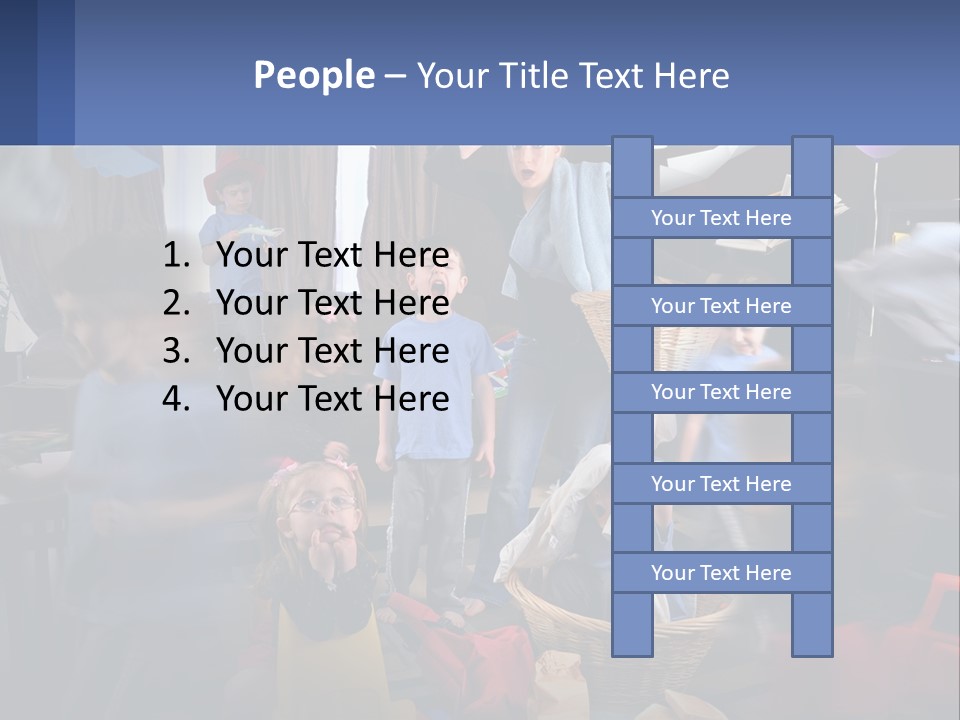 A Group Of Children In A Room With Balloons PowerPoint Template