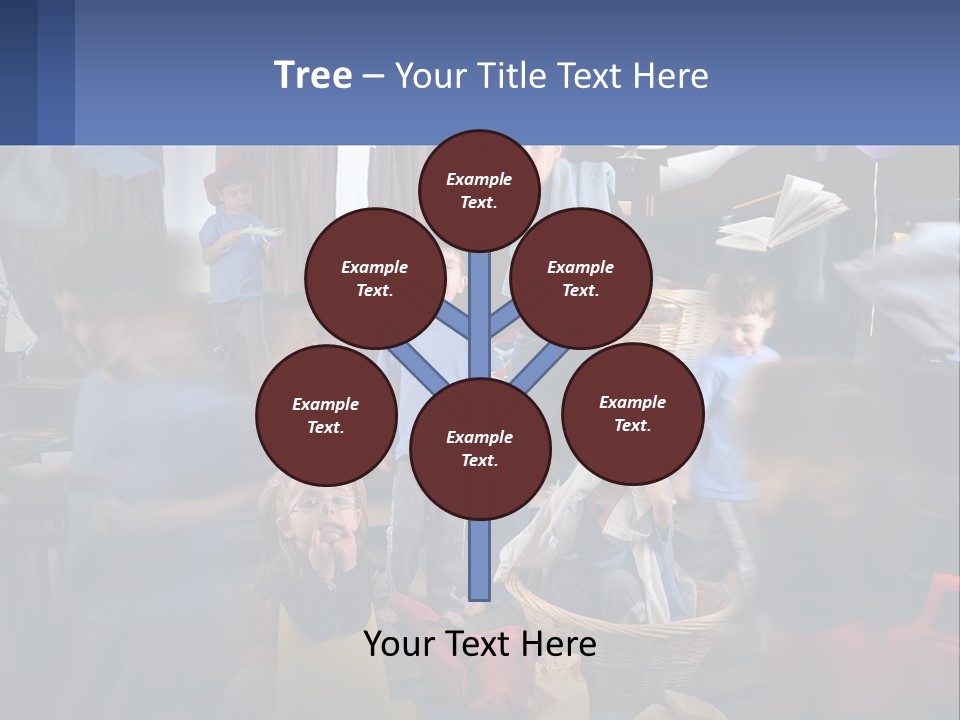 A Group Of Children In A Room With Balloons PowerPoint Template