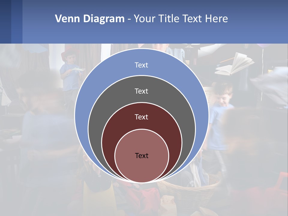 A Group Of Children In A Room With Balloons PowerPoint Template