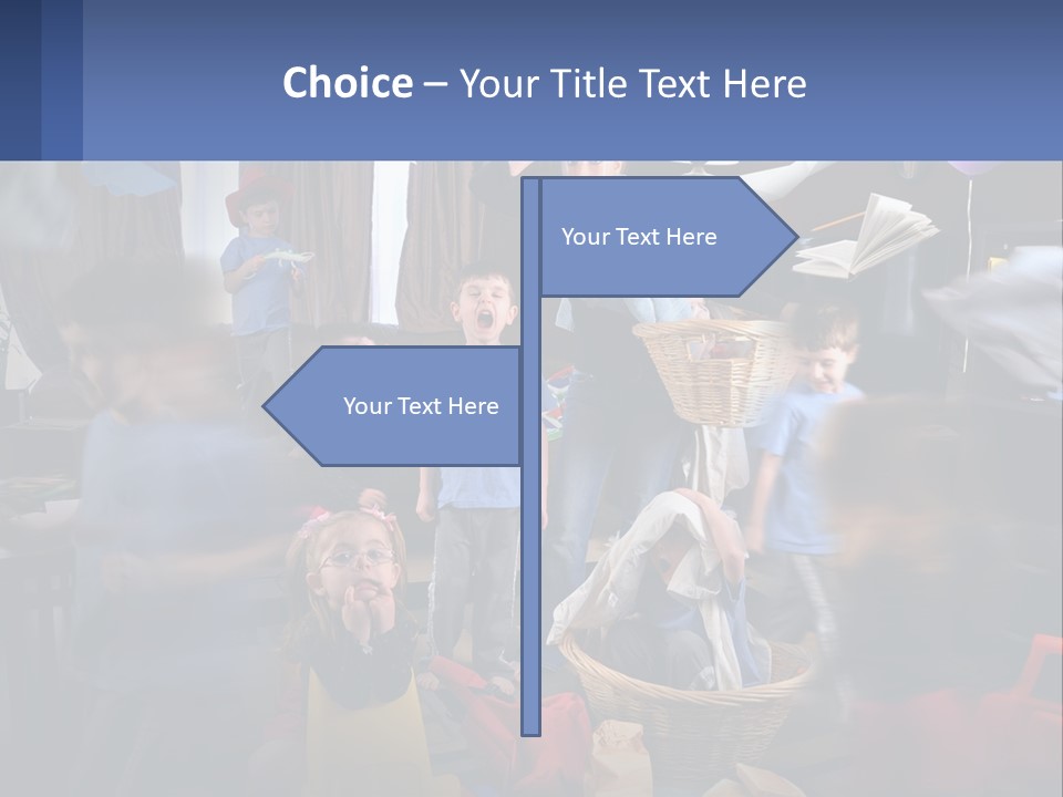 A Group Of Children In A Room With Balloons PowerPoint Template