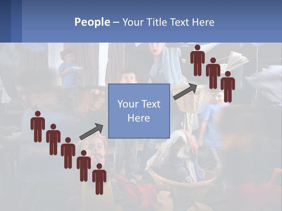 A Group Of Children In A Room With Balloons PowerPoint Template