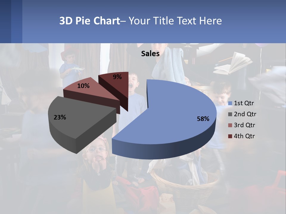 A Group Of Children In A Room With Balloons PowerPoint Template