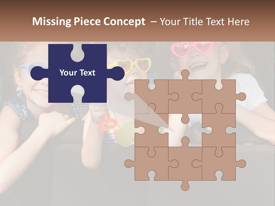 Three Little Girls Wearing Sunglasses Sitting In The Back Of A Car PowerPoint Template