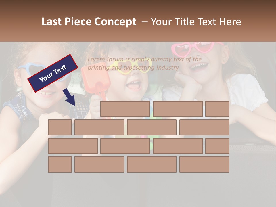Three Little Girls Wearing Sunglasses Sitting In The Back Of A Car PowerPoint Template