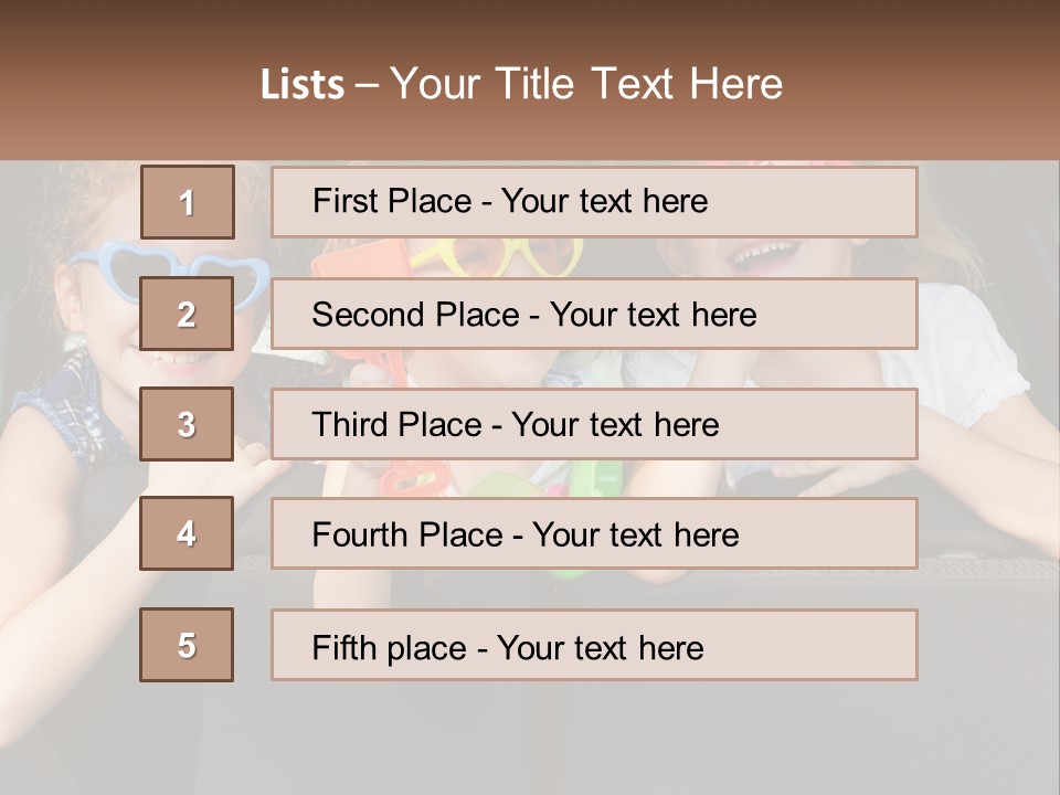 Three Little Girls Wearing Sunglasses Sitting In The Back Of A Car PowerPoint Template