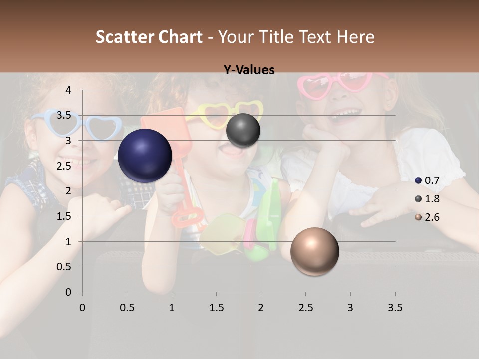 Three Little Girls Wearing Sunglasses Sitting In The Back Of A Car PowerPoint Template
