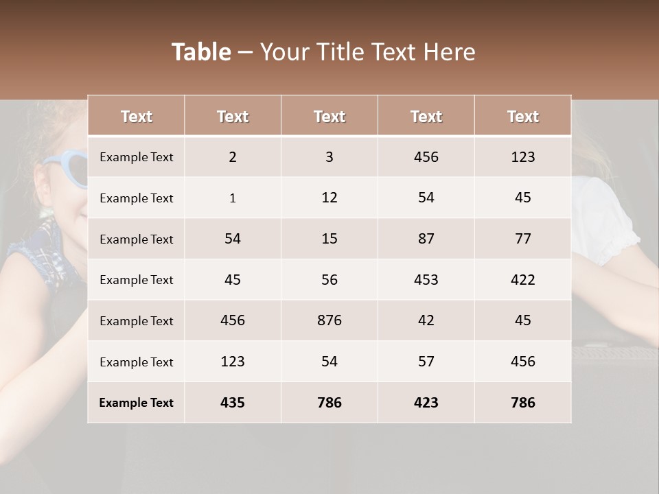 Three Little Girls Wearing Sunglasses Sitting In The Back Of A Car PowerPoint Template