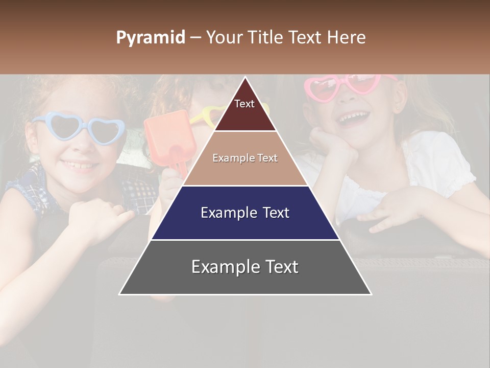 Three Little Girls Wearing Sunglasses Sitting In The Back Of A Car PowerPoint Template
