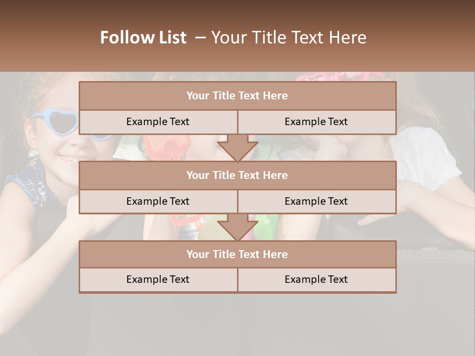 Three Little Girls Wearing Sunglasses Sitting In The Back Of A Car PowerPoint Template