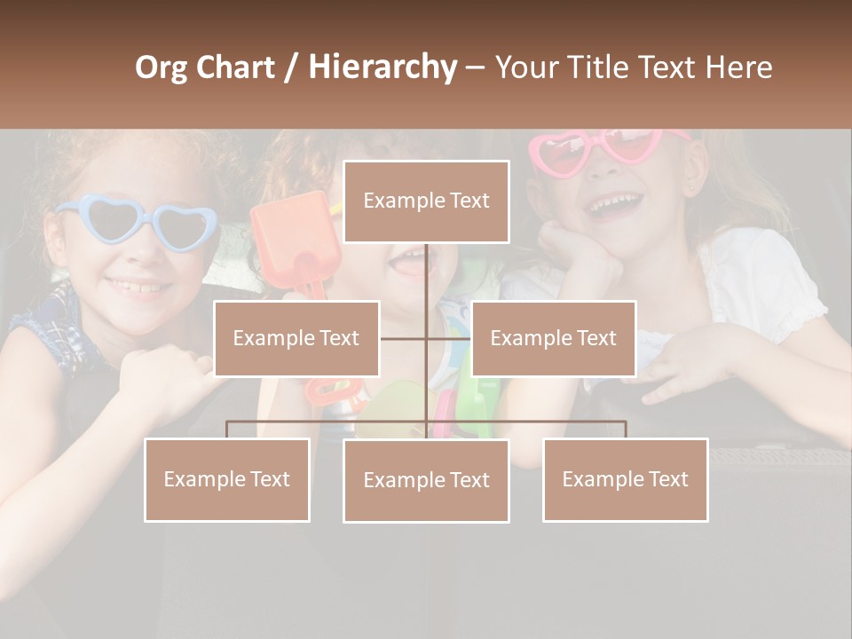 Three Little Girls Wearing Sunglasses Sitting In The Back Of A Car PowerPoint Template