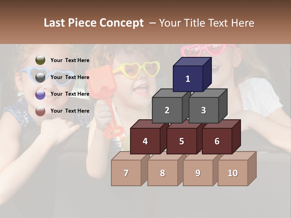 Three Little Girls Wearing Sunglasses Sitting In The Back Of A Car PowerPoint Template