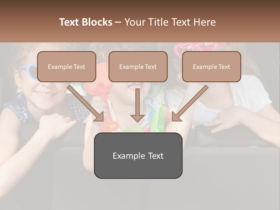 Three Little Girls Wearing Sunglasses Sitting In The Back Of A Car PowerPoint Template