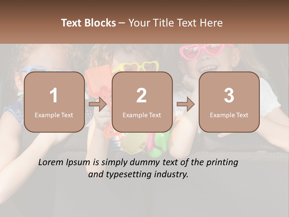 Three Little Girls Wearing Sunglasses Sitting In The Back Of A Car PowerPoint Template