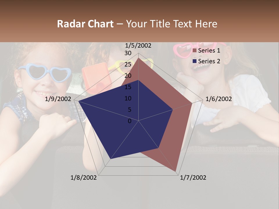 Three Little Girls Wearing Sunglasses Sitting In The Back Of A Car PowerPoint Template