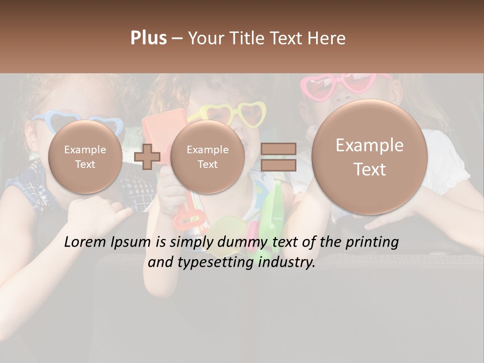 Three Little Girls Wearing Sunglasses Sitting In The Back Of A Car PowerPoint Template