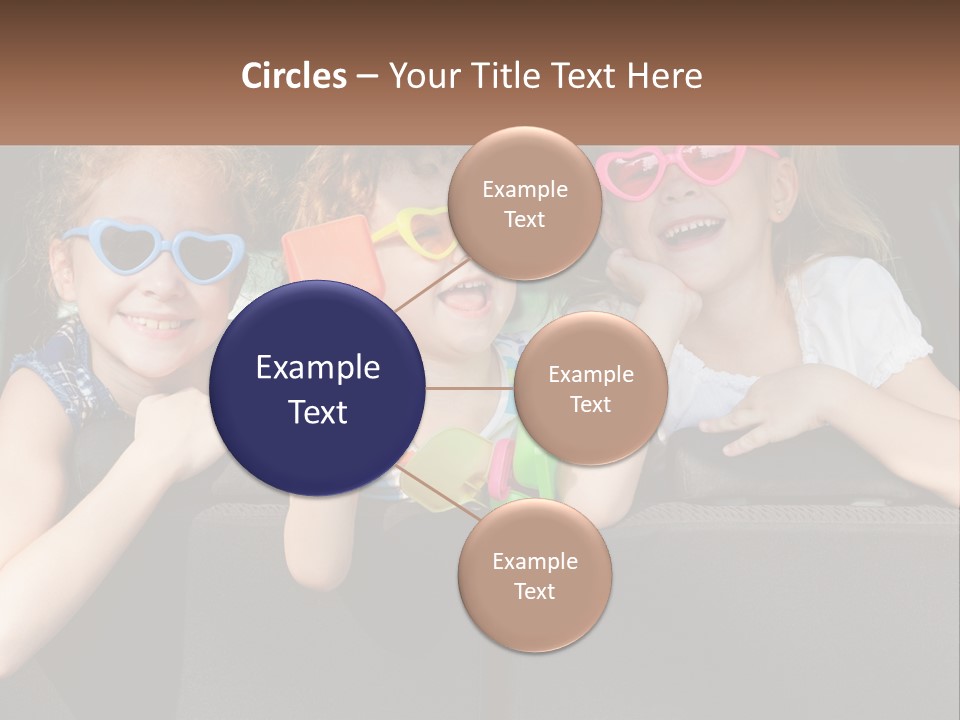 Three Little Girls Wearing Sunglasses Sitting In The Back Of A Car PowerPoint Template