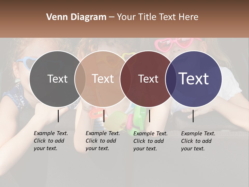 Three Little Girls Wearing Sunglasses Sitting In The Back Of A Car PowerPoint Template