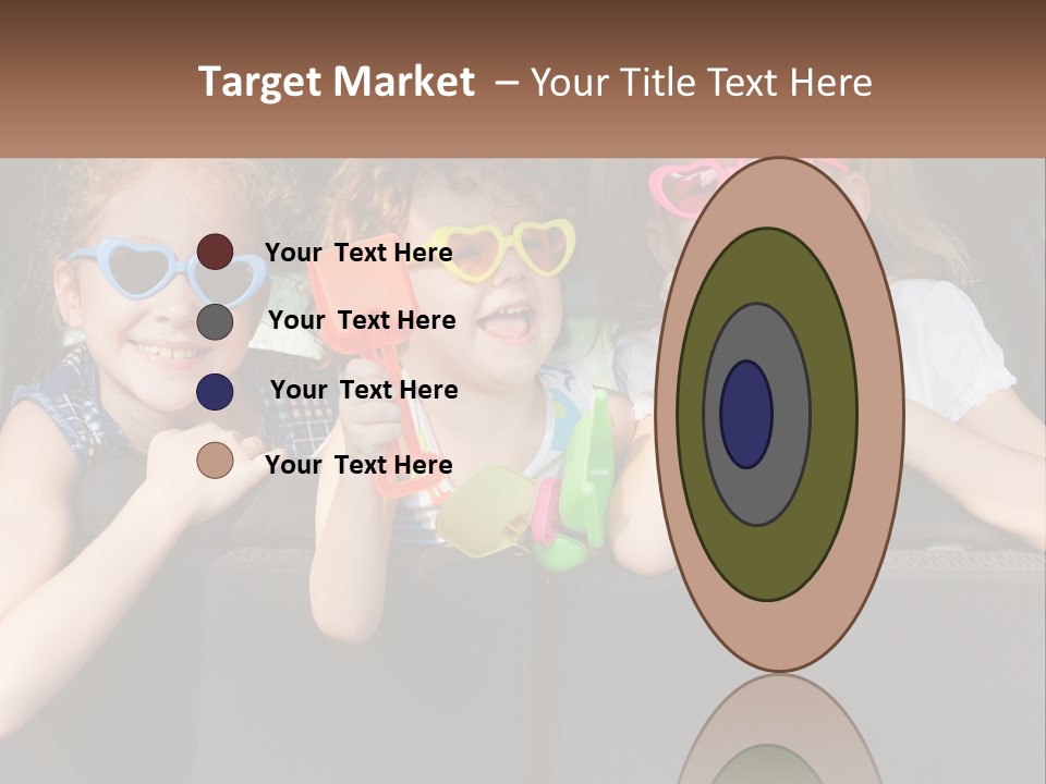 Three Little Girls Wearing Sunglasses Sitting In The Back Of A Car PowerPoint Template