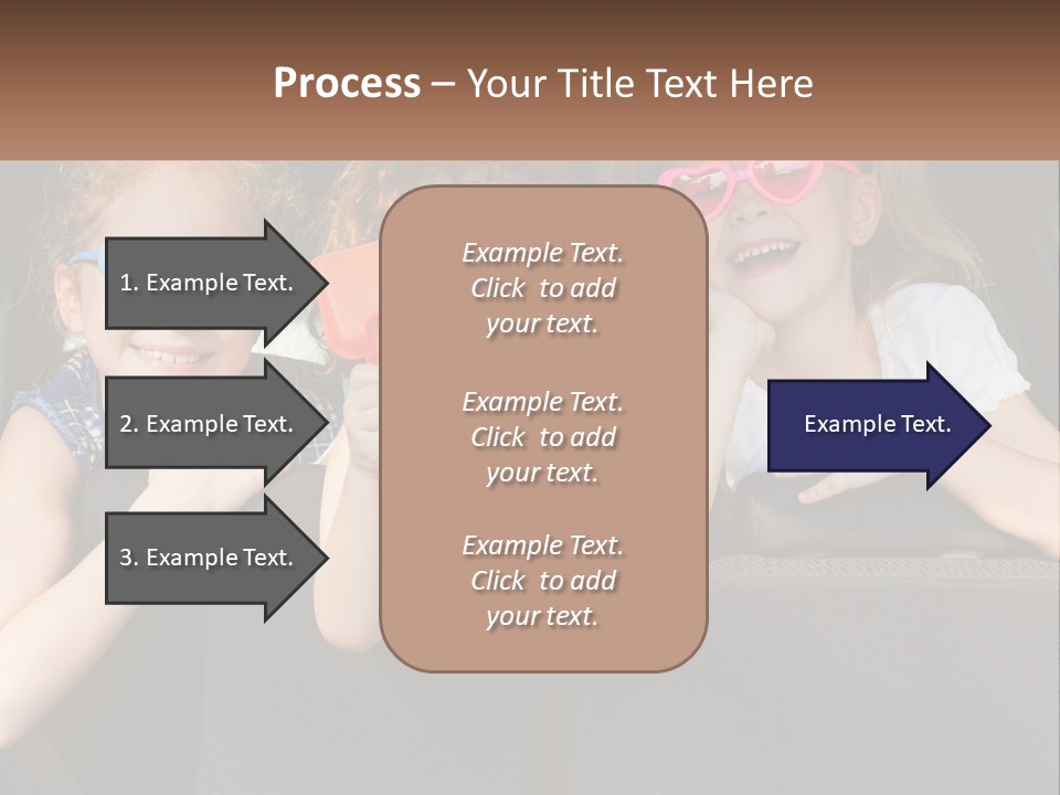 Three Little Girls Wearing Sunglasses Sitting In The Back Of A Car PowerPoint Template