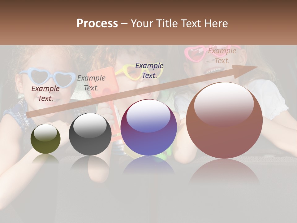 Three Little Girls Wearing Sunglasses Sitting In The Back Of A Car PowerPoint Template