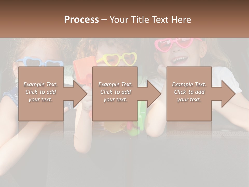 Three Little Girls Wearing Sunglasses Sitting In The Back Of A Car PowerPoint Template