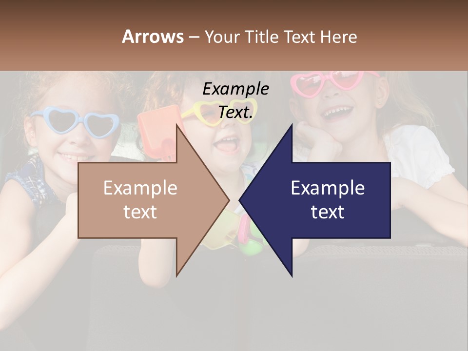 Three Little Girls Wearing Sunglasses Sitting In The Back Of A Car PowerPoint Template