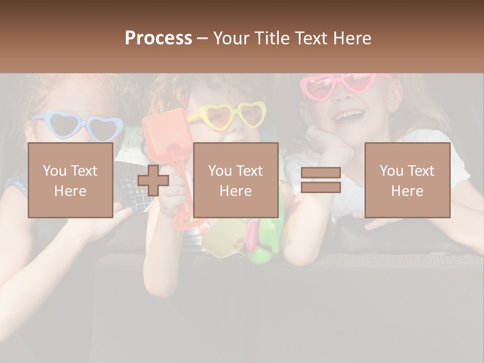 Three Little Girls Wearing Sunglasses Sitting In The Back Of A Car PowerPoint Template