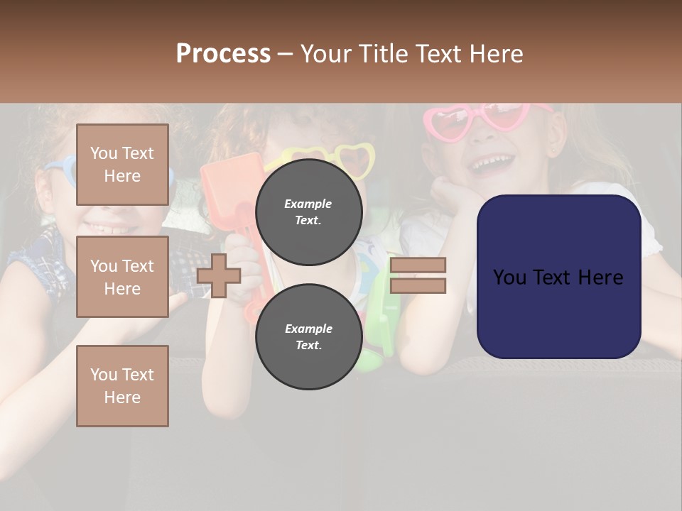 Three Little Girls Wearing Sunglasses Sitting In The Back Of A Car PowerPoint Template