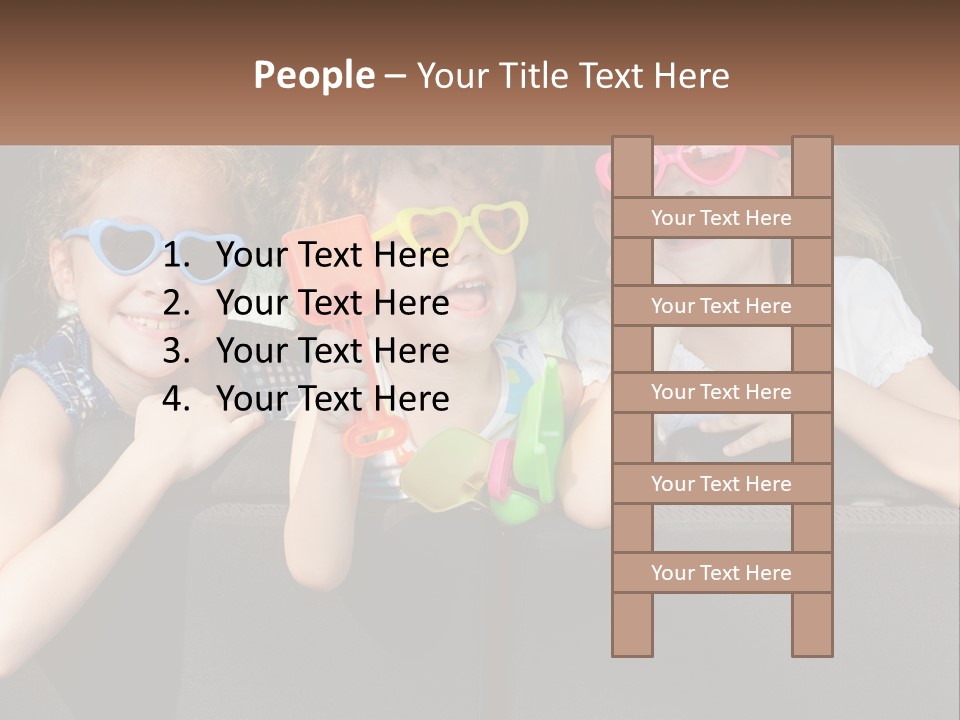 Three Little Girls Wearing Sunglasses Sitting In The Back Of A Car PowerPoint Template