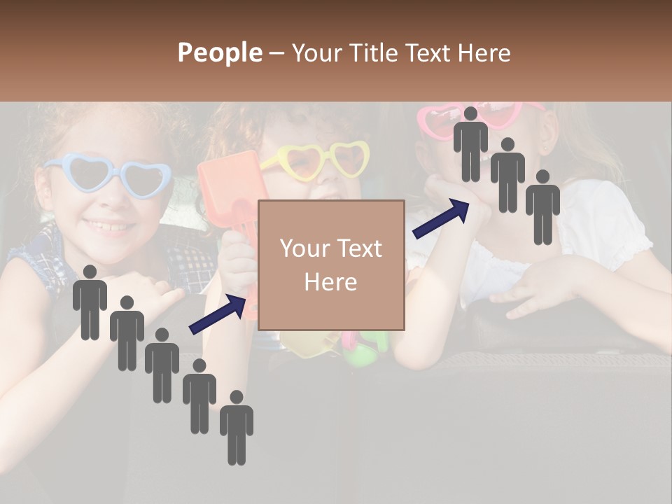 Three Little Girls Wearing Sunglasses Sitting In The Back Of A Car PowerPoint Template