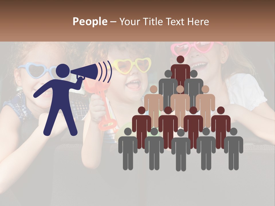 Three Little Girls Wearing Sunglasses Sitting In The Back Of A Car PowerPoint Template