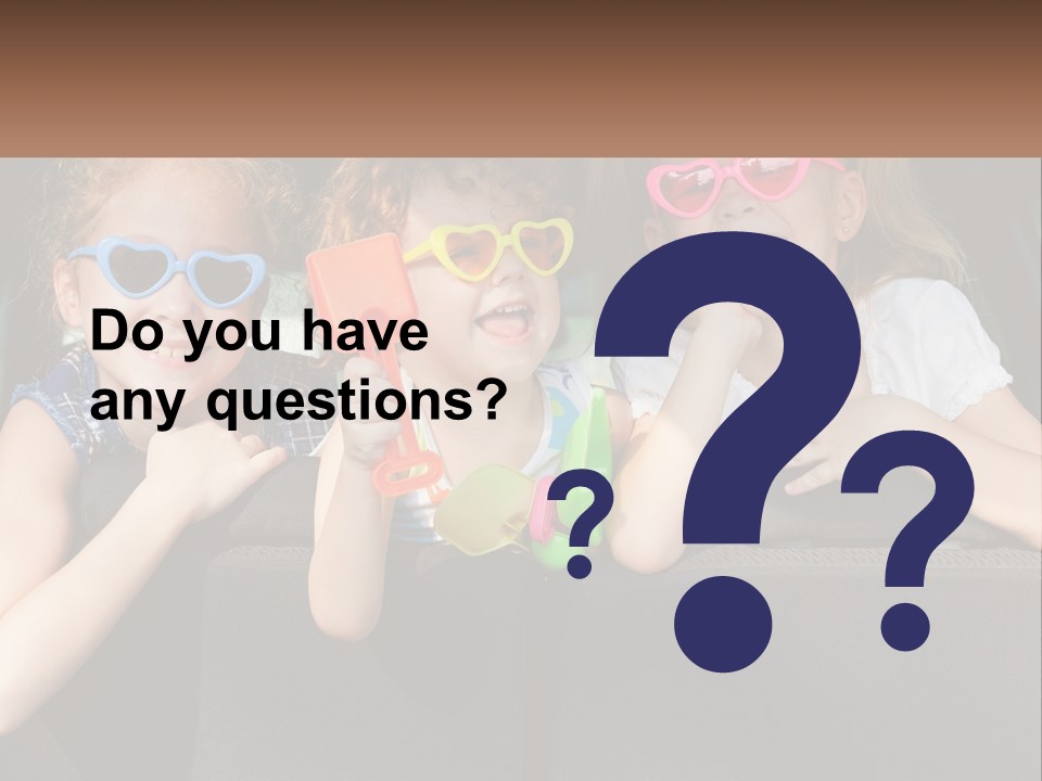 Three Little Girls Wearing Sunglasses Sitting In The Back Of A Car PowerPoint Template