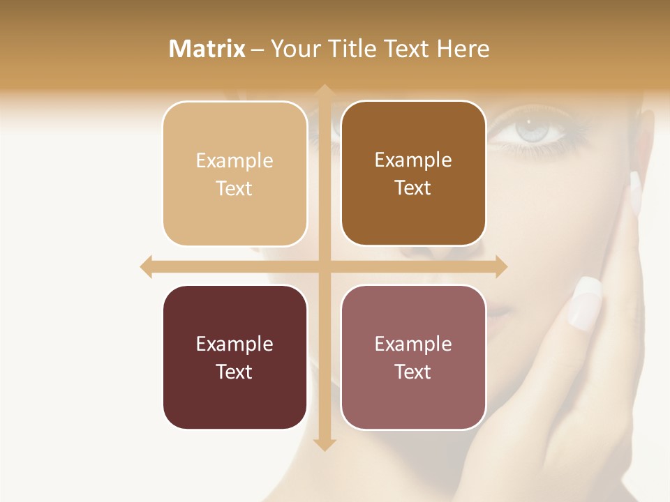 A Beautiful Woman With Blue Eyes And White Nails PowerPoint Template