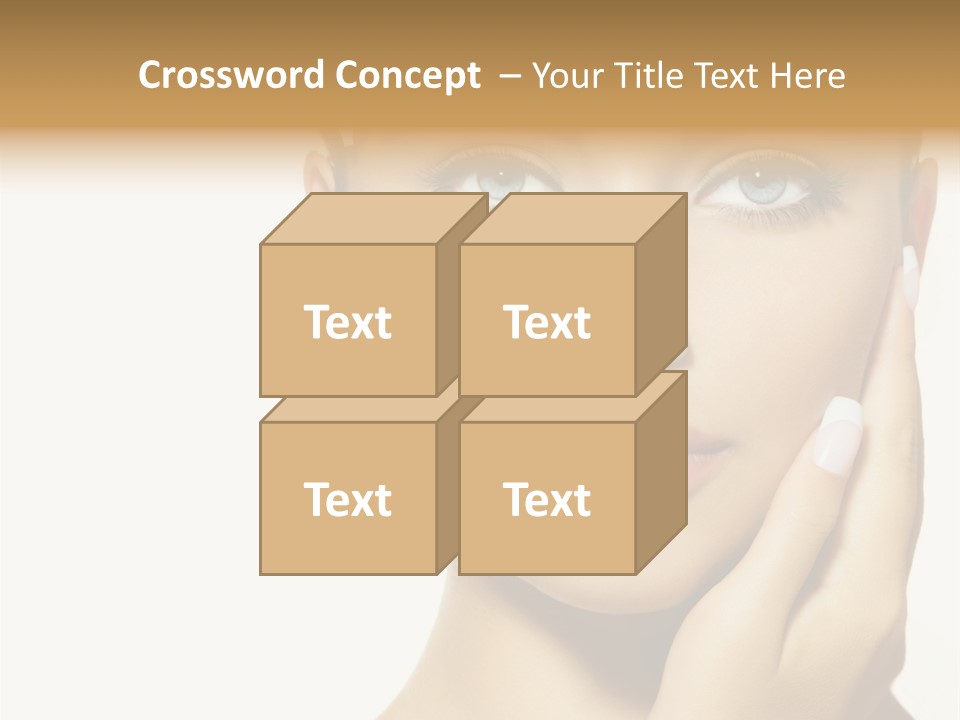 A Beautiful Woman With Blue Eyes And White Nails PowerPoint Template