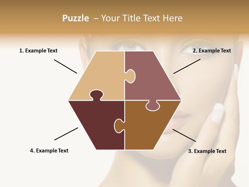 A Beautiful Woman With Blue Eyes And White Nails PowerPoint Template