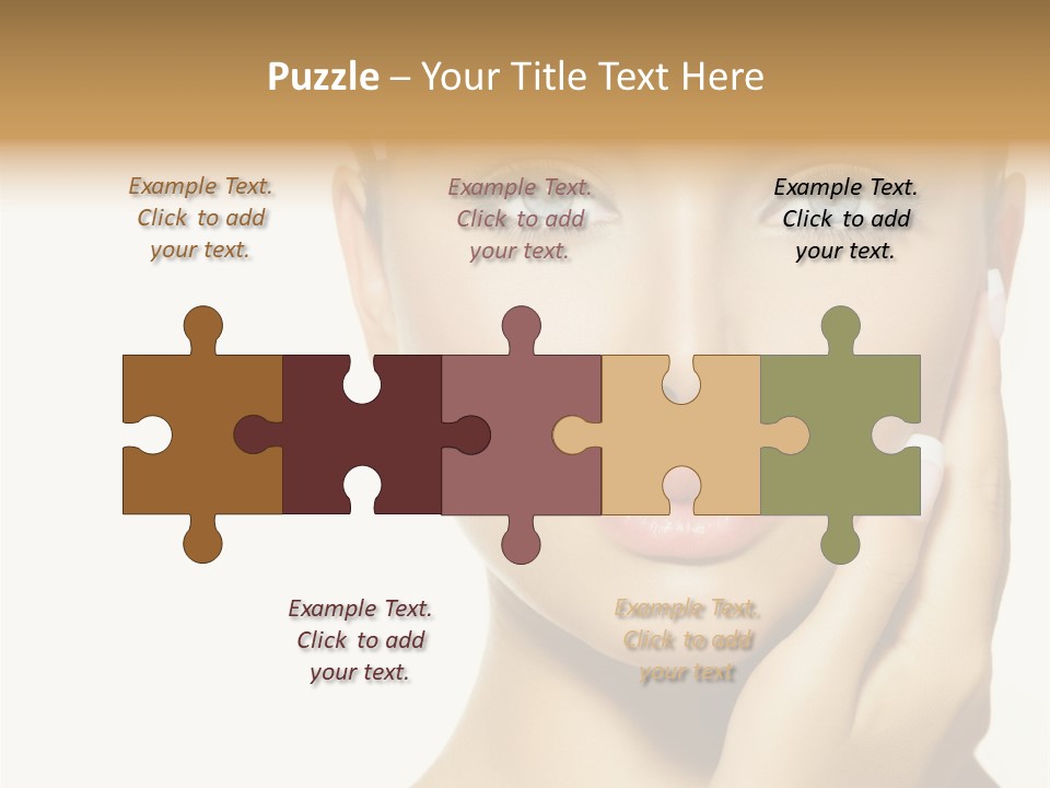 A Beautiful Woman With Blue Eyes And White Nails PowerPoint Template