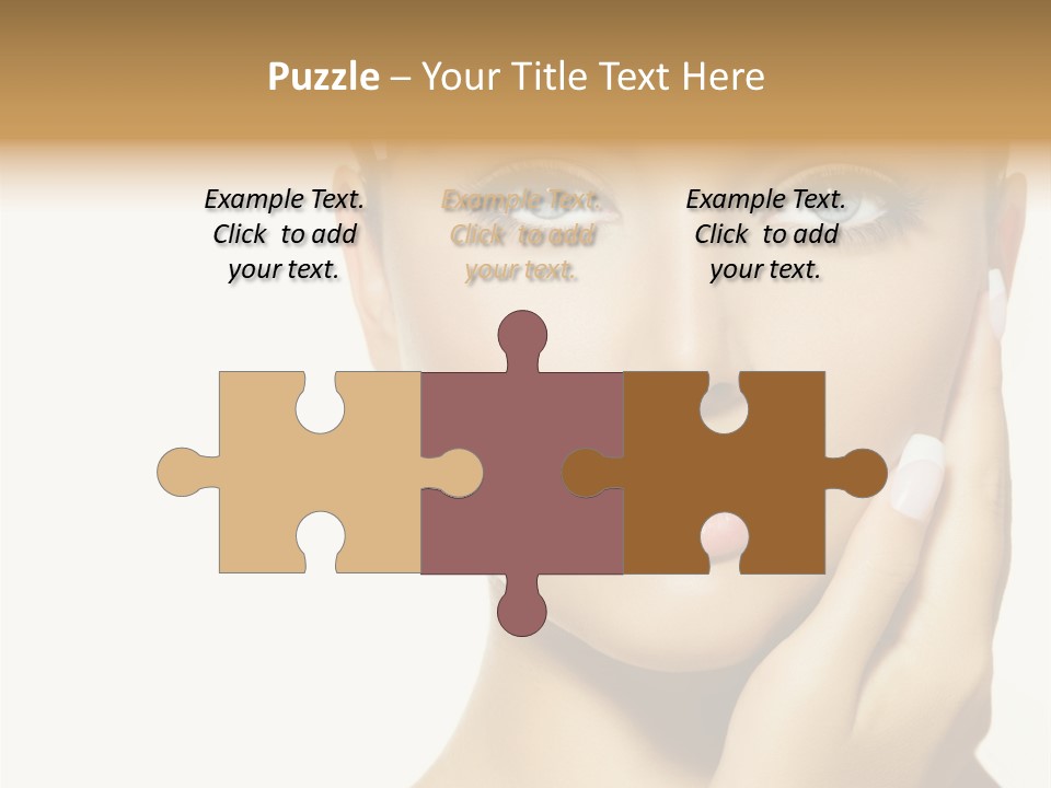 A Beautiful Woman With Blue Eyes And White Nails PowerPoint Template