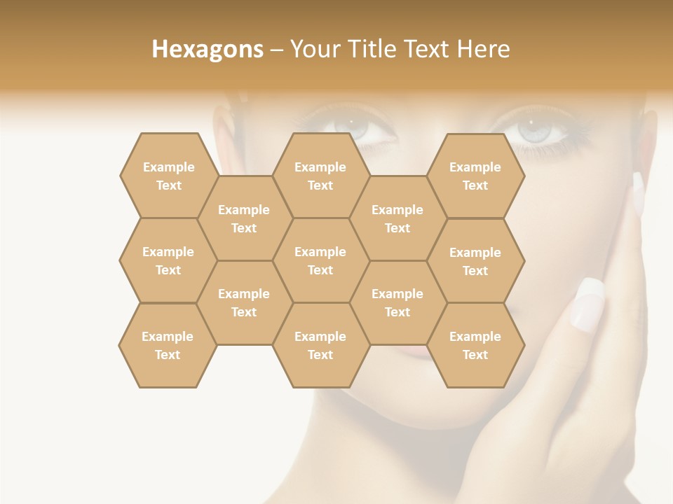 A Beautiful Woman With Blue Eyes And White Nails PowerPoint Template