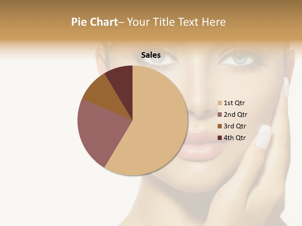 A Beautiful Woman With Blue Eyes And White Nails PowerPoint Template