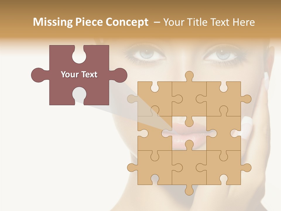 A Beautiful Woman With Blue Eyes And White Nails PowerPoint Template