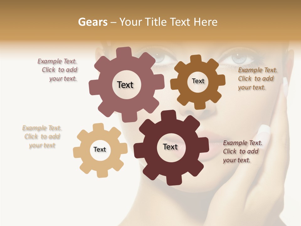 A Beautiful Woman With Blue Eyes And White Nails PowerPoint Template