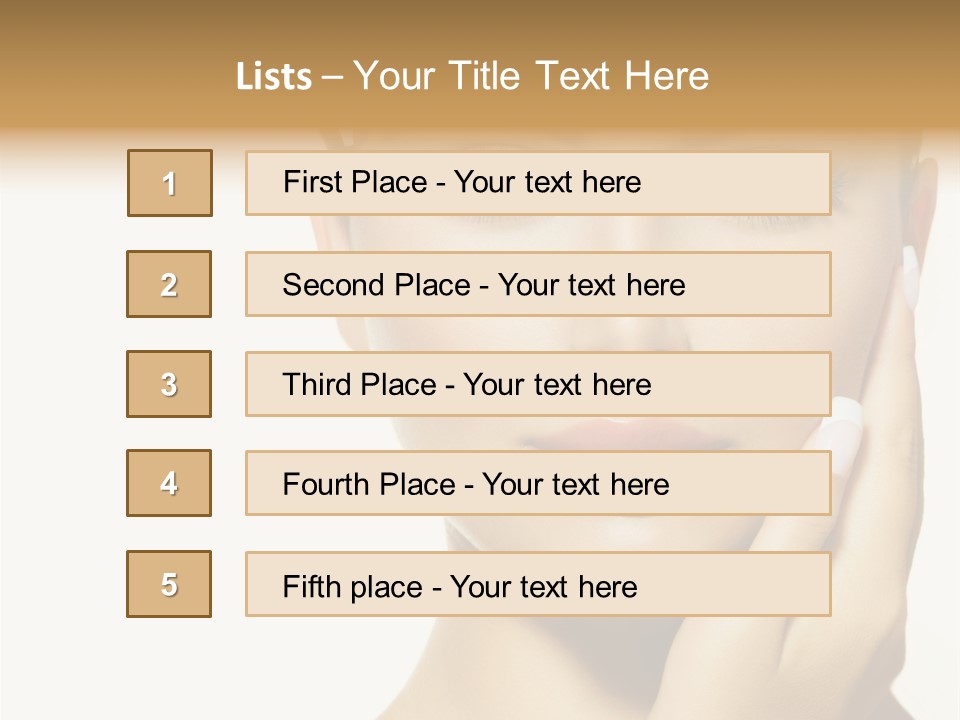 A Beautiful Woman With Blue Eyes And White Nails PowerPoint Template