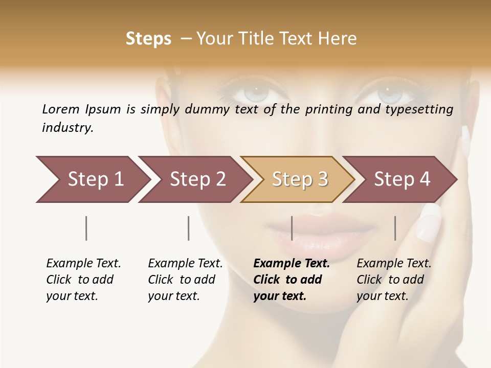 A Beautiful Woman With Blue Eyes And White Nails PowerPoint Template