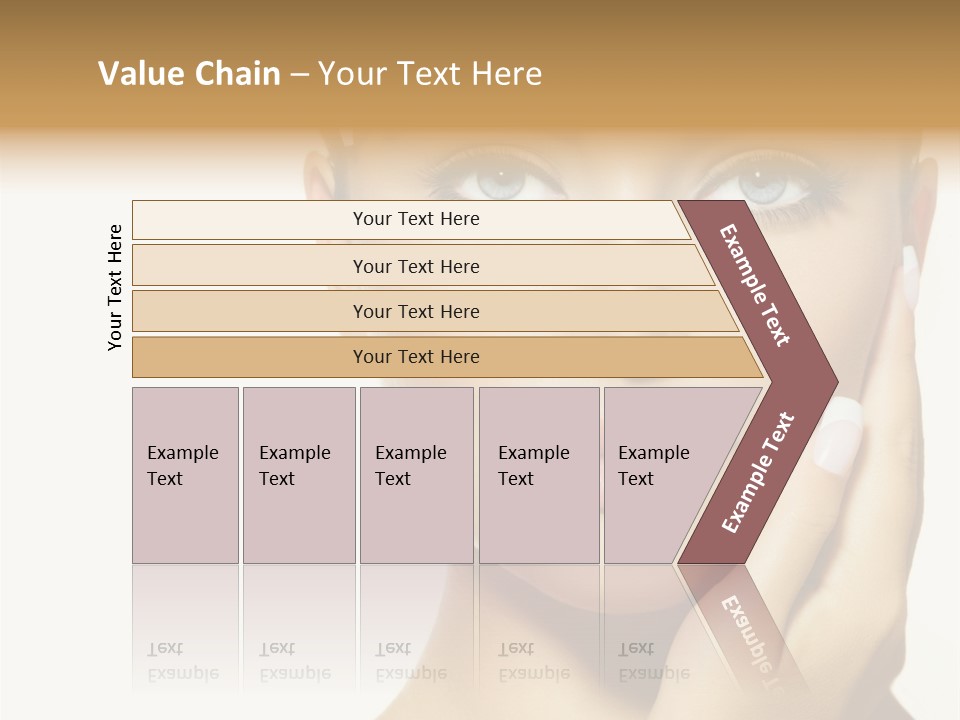 A Beautiful Woman With Blue Eyes And White Nails PowerPoint Template