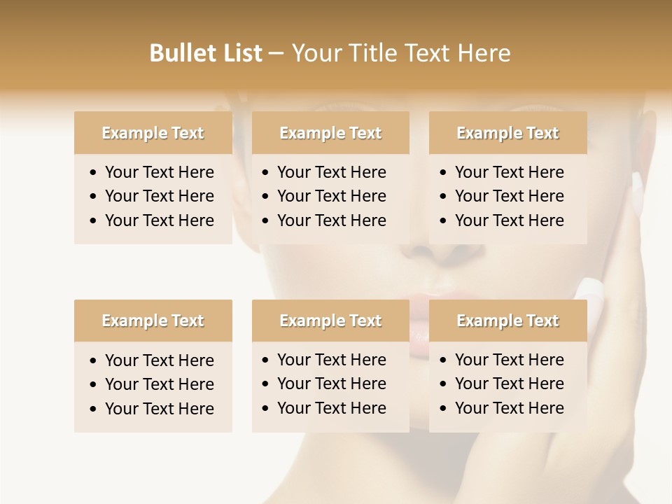 A Beautiful Woman With Blue Eyes And White Nails PowerPoint Template