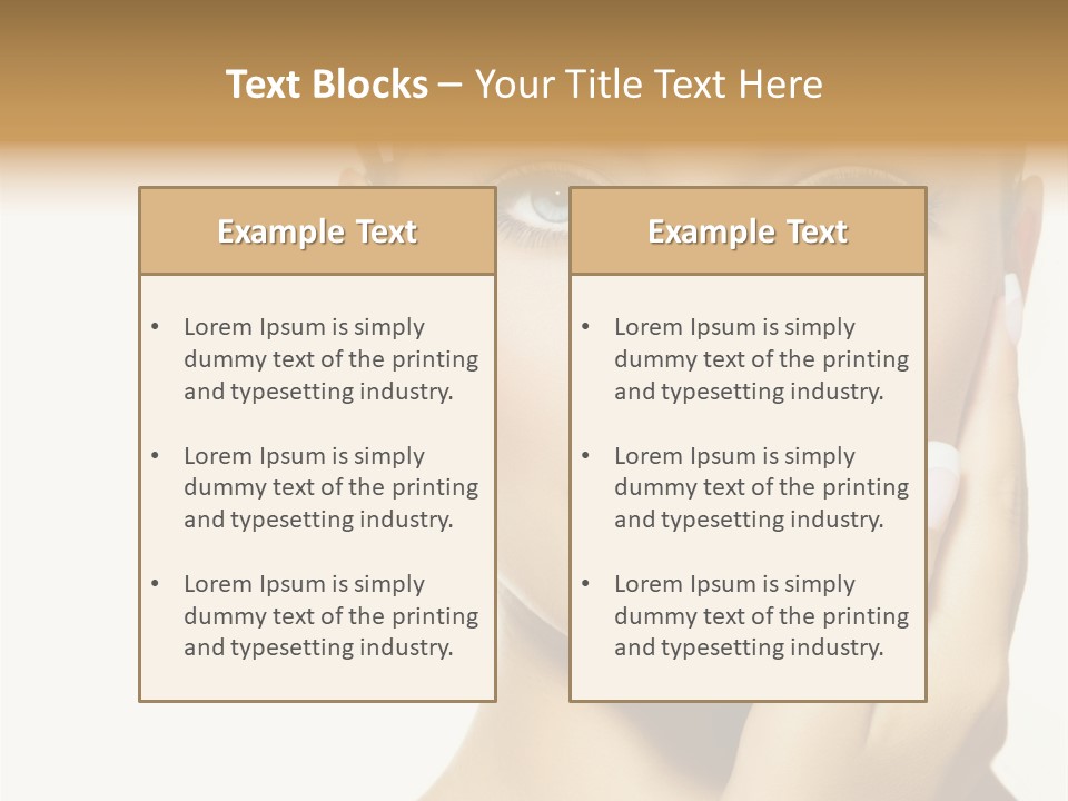 A Beautiful Woman With Blue Eyes And White Nails PowerPoint Template