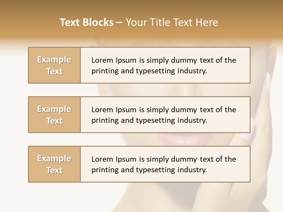 A Beautiful Woman With Blue Eyes And White Nails PowerPoint Template