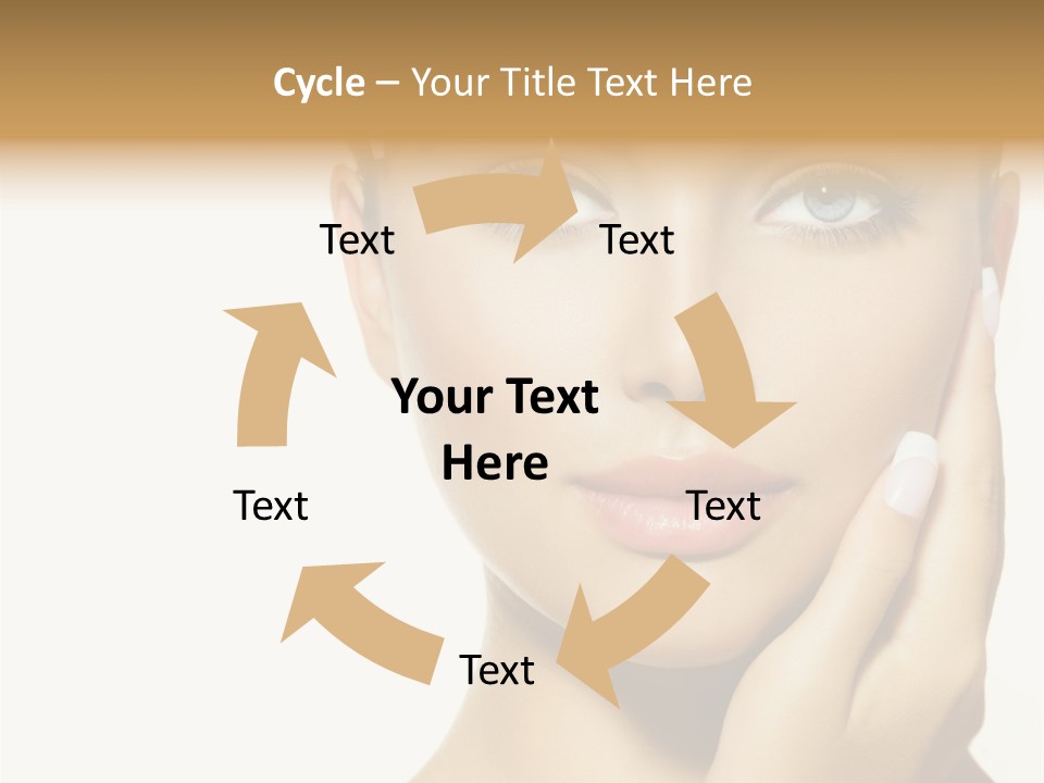 A Beautiful Woman With Blue Eyes And White Nails PowerPoint Template